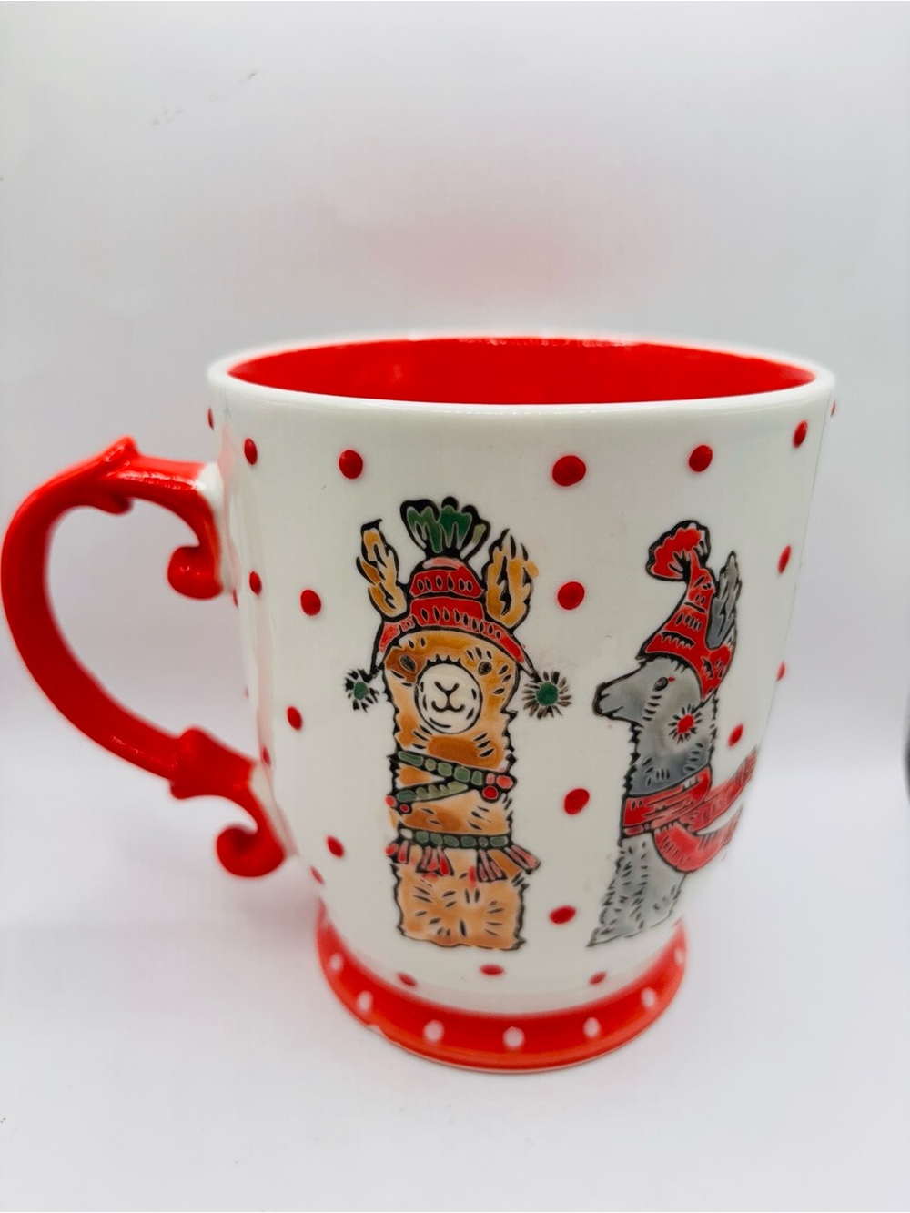 Fa La La Llama Holiday Mug Festive Red & White